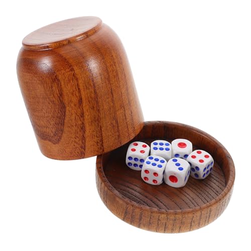 Warmhm 1 Set Massivholz Siebbecher Würfel Holz Shaker Becher Party Würfelbecher Würfelbecher Würfel Schütteln Würfelbecher Shaker Würfel Zubehör Spiel Requisiten Würfel Stapel von Warmhm