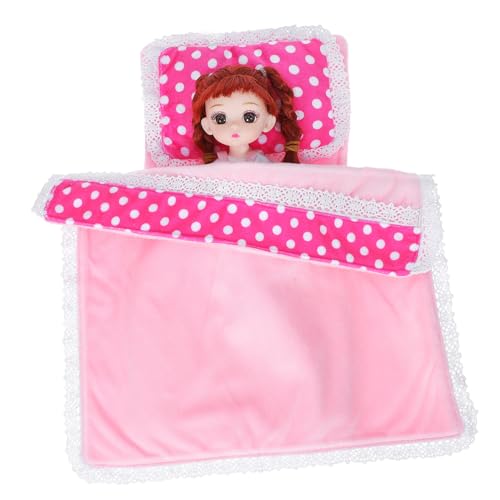 Warmhm 1 Set Mini Bettwäscheset Mini Decke Puppenhaus Bettwäsche Puppenhaus Dekorationen Babypuppen Decken Und Zubehör Kissen Miniaturen Puppenmatratze Und Kissen Babypuppen Wickeltuch von Warmhm