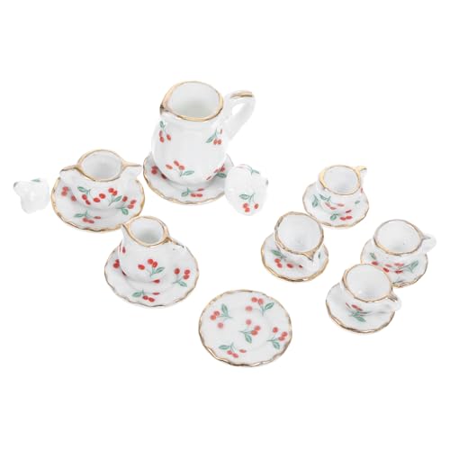 Warmhm 1 Set Puppenhaus Teetasse Untertasse Schüssel Modell Puppenhaus Zubehör von Warmhm