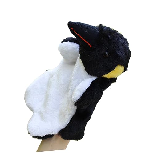 Warmhm 1 Stück Cartoon-Tier-Handpuppen Pinguin Finger Puppets Pädagogisches Plüsch Handpuppe Pinguin Handpuppe tierische Handpuppen Cartoon-Handpuppen Black von Warmhm