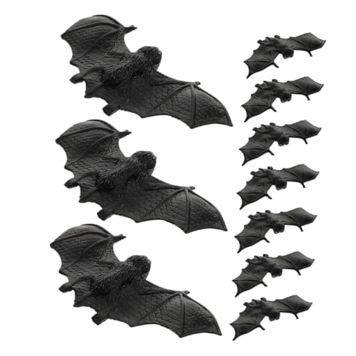 Warmhm 10 Stück Halloween Dekorationen Miniatur Halloween Fledermäuse Halloween Leuchtfledermaus Aufkleber Halloween Miniaturen Fledermaus Fliegende Fledermaus Halloween Gummi von Warmhm