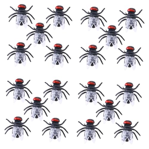 Warmhm 100 STK. künstliche Fliege Insekten Funny Toys Prank Toy Gruseliges Halloween künstlich gefälschte Spielzeuge kniffliges Halloween-Fälschung PVC Black von Warmhm