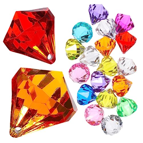 Warmhm 100 Stück Acryl-Diamant-Edelsteine Diamant-Schatz Requisite Für Partys Acryl-Edelsteine Künstliche Edelsteine Hochzeitskristalle Zufällige Farbe von Warmhm