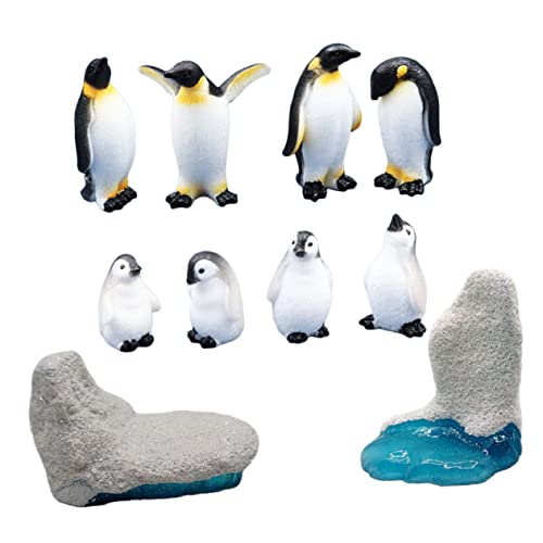 Warmhm 10st Pinguin Eisberg Landschafts Gestaltung Mini-Pinguin-Modell Miniatur Pinguine Pinguinfiguren Sammlerstücke Simulationstiere Desktop-tierdekore Pinguin-Modelle Harz von Warmhm