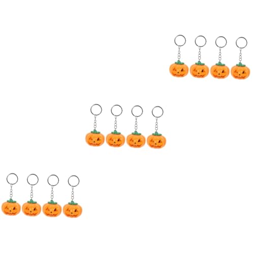 Warmhm 12 Stk Kürbis-schlüssel-charme Schlüsselanhänger Als Geisterdekor Kürbis-schlüsselanhänger Leuchtendes Halloween- Knopfbatterie von Warmhm