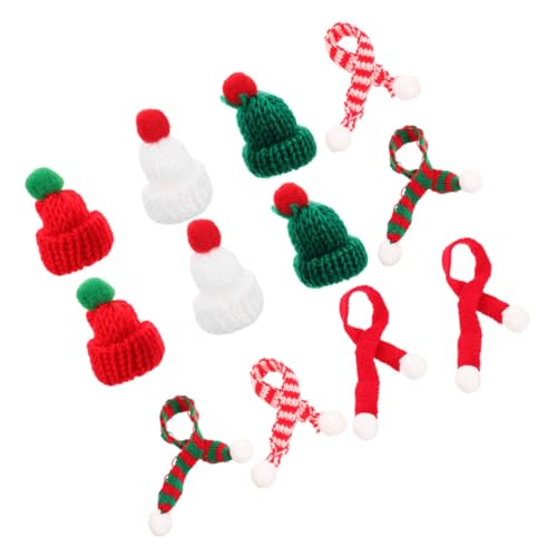 Warmhm 12 Stück Teiliges Mini Strickmützen und Schal für Weihnachtsdeko Weiche Mini Weihnachtsmützen in Rot Weiß und Grün Bastelaccessoires für Puppen Schneemann Deko und DIY Warmhm 12 Stück Teiliges Mini Strickmützen und Schal für Weihnachtsdeko Weiche Mini Weihnachtsmützen in Rot Weiß und Grün Bastelaccessoires für Puppen Schneemann Deko und DIY von Warmhm
