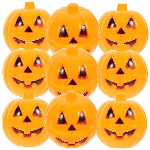 Warmhm 12 Stück Kleine Halloween-Kürbis-Requisiten Mini-Kürbis-Eimer Halloween-Leckereien-Paketboxen Mini-Halter Requisiten Kleine Kürbis-Box Cupcake-Behälter von Warmhm