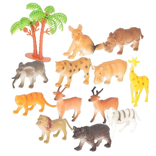 Warmhm 12st Tiermodell Waldtierfiguren Giraffenfiguren Dschungeltierfiguren Zootierfiguren Tigerfiguren Miniaturtiere Meerestiere Waldtiere Wüstentierfiguren Kleine Tiere Plastik von Warmhm