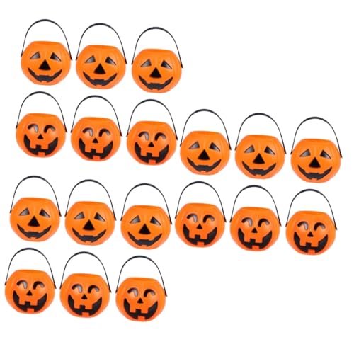 Warmhm 18 Stck. Halloween Süßigkeiten Eimer Kleine Tragbare Kürbisform Candy Pail für Party Deko und Mitgebsel in Zufälligem Augenstil Warmhm 18 Stck. Halloween Süßigkeiten Eimer Kleine Tragbare Kürbisform Candy Pail für Party Deko und Mitgebsel in Zufälligem Augenstil von Warmhm