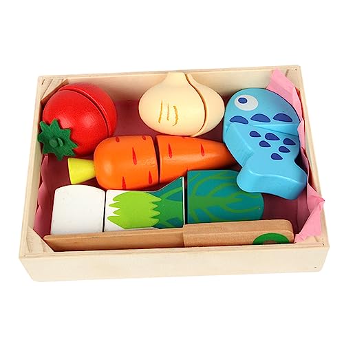 Warmhm 1Satz Holzspielzeug Kinderküche Mit Holzgemüse Und Snack Lernspielzeug Für Kleinkinder Kreatives Rollenspiel Für Jahren Pädagogisches Für Hausprop Spiele von Warmhm