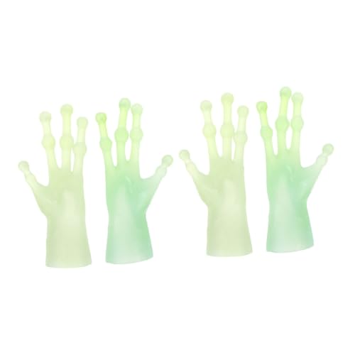 Warmhm 2 Paar Alien Fingerhülle Kleine Fingerpuppen Miniaturhände Finger Mini Fingerhände Minihände Für Finger Minihände Miniatur Kleine Hände Hellgrün von Warmhm