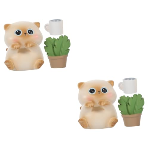 Warmhm 2 Sätze Mini-Kätzchen-Ornamente bürodeko büro Dekoration Miniatur-Katzenstatuen Mini-Katzenverzierung Tier Puppe Dekorationen Modell Mädchen Zubehör Harz von Warmhm