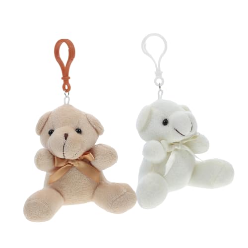 Warmhm 2 Stk Bogenpuppe plüschbär freundschaftsgeschenk Plüsch Tierchen Hochzeitsspielzeug Mini-Bärenfiguren tragen Plüsch-Abschlussbär Miniatur-Kuscheltiere PP Baumwolle von Warmhm