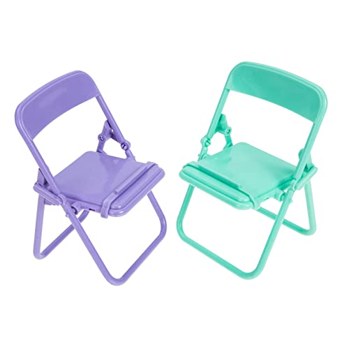 Warmhm 2 Stück Klappstuhl Portable Chair bastelset Faltbare stühle Miniaturmöbel unikal Toys Miniatur-Dinge Kleinkindspielzeug Puppenhaus-Miniaturen Säuglingsspielzeug Plastik von Warmhm