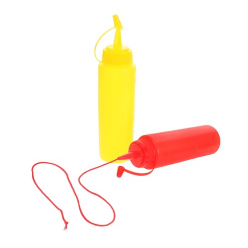 Warmhm 2 Stück Knifflige Ketchup-Flasche lustiges Witzige Ketchupflasche Lustige Soßenflasche Saucenflaschen quetschen Spritzpistole Streiche Spender für Tomatensauce Plastik von Warmhm