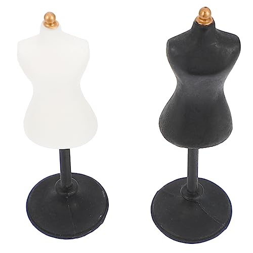 Warmhm 2 Stück Mini-Mannequin-Ständer schaufensterpuppe maneküre- Set Puppenkleider-Präsentation - Puppenträger Teppich Korb Miniatur-Kleiderform Mini-Mannequin-Puppe Harz von Warmhm