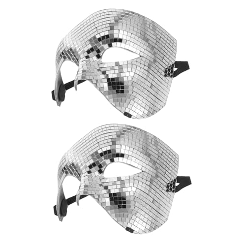 Warmhm 2 Stück Silberne Halbgesichts-maskerade-masken aus Reflektierendem Glitzernde Disco Ball Gesichtsdekoration für Halloween Kostümparty Karneval und Tanzveranstaltungen Warmhm 2 Stück Silberne Halbgesichts-maskerade-masken aus Reflektierendem Glitzernde Disco Ball Gesichtsdekoration für Halloween Kostümparty Karneval und Tanzveranstaltungen von Warmhm