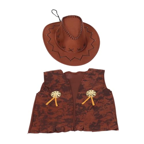 Warmhm 2 Teiliges Jeans Themenkleid Cowboyhut Für Jugendliche Cowgirl Kostüm Outfit Cowboyhut Für Mädchen Western Party Kostüm Cowboyhut Für Erwachsene Western Outfit Halloween von Warmhm