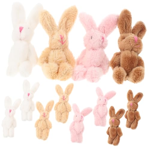 Warmhm 20 Stück Plüschhasenpuppe Kaninchen-korbfüller Kaninchen Stofftier Hase Plüschpuppe Hasenornament Kaninchen Plüsch Mini-Puppen Mini Stoffhase Hasenpuppe Kurzer Plüsch von Warmhm