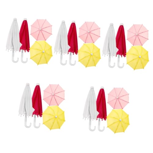 Warmhm 20 Stück Puppenzubehör Regenschirm Miniatur Dekor Puppenhaus Regenschirm Miniaturfigur Spielzeug Puppendekorationen Miniaturszene Modell Kleines Miniaturmöbel von Warmhm