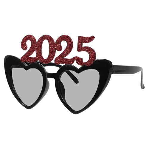 Warmhm 2025 Party-Herzbrille Aus Kunststoff 2025-Zahlenbrille Für 2025-Abschlussthema-Party-Foto-Requisiten (Rot) von Warmhm