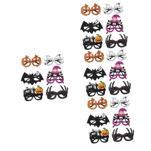 Warmhm 24 Stk Lustige Brille Halloween-kürbisgläser Halloween-brille Zur Dekoration Lustige Halloween-brille Halloween-brille-stütze Partygeschenke Halloween-brille Kostüm Vlies von Warmhm