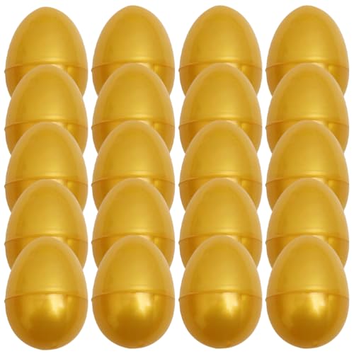 Warmhm 24 Stück Leere Goldene Eier Ostern Befüllbare Ostereier Kunststoff Ostereiersuche Spiele Partybevorzugung Kinderspielzeug Verpackung Eierparty von Warmhm