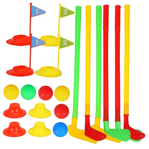 Warmhm 2Sätze Golf Set Pädagogisches Golfspielzeug Für Drinnen Und Draußen Golfschläger Und Bälle Fördert Die Eltern Junge Mädchen Interaktion Zufällige Farben von Warmhm