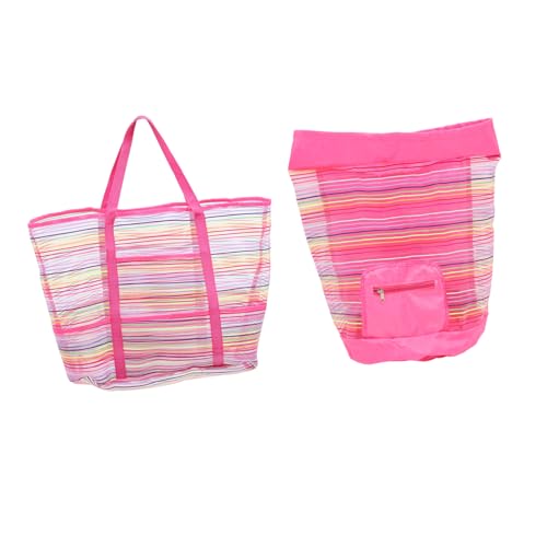 Warmhm 2Stücke Mesh Taschen Für Strandspielzeug Atmungsaktive Aufbewahrungstaschen Mit Außentaschen Für Strand Urlaub Und Reisen von Warmhm