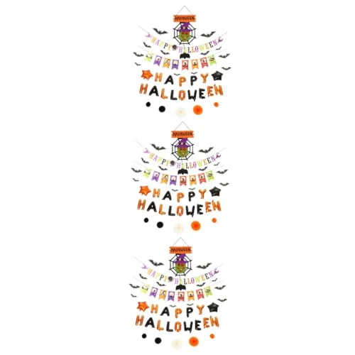 Warmhm 3 Sätze Halloween-Dekoration Halloween-Ballongirlande Halloween-Party-Versorgung halloween banner halloween dekoration aufkleber Halloween-Wabenkugeln Partyzubehör für Halloween von Warmhm