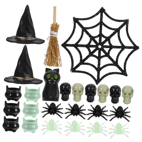 Warmhm 3 Sätze Halloween-Miniaturen aus Kunststoff Miniaturfiguren Halloween-Miniaturornamente Halloween Costume Halloween kostüme Spielzeug Halloween-Puppenhauszubehör Mini-Hausornamente von Warmhm