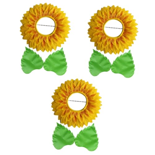 Warmhm 3 Sätze Sonnenkopfschmuck Tiara Kleidung Das Outfit Bekleidung Kopfbedeckung Kostüm Sonnenblumen Party Sonnenblumen Kopfschmuck Partyzubehör Lustiger Sonnenblumen von Warmhm