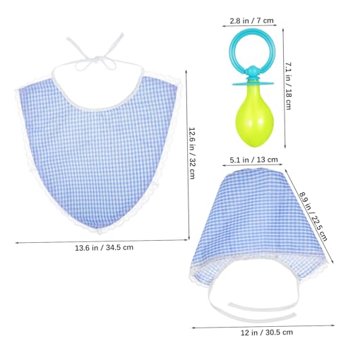 Warmhm 3 Stück Babykostüm Set Erwachsene Teilig Mütze Fasching Karneval Kostüm Zubehör für Männer und Frauen Waschbar Wiederverwendbar Lustiges Cosplay Party Outfit Blau Warmhm 3 Stück Babykostüm Set Erwachsene Teilig Mütze Fasching Karneval Kostüm Zubehör für Männer und Frauen Waschbar Wiederverwendbar Lustiges Cosplay Party Outfit Blau von Warmhm