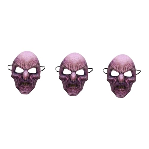 Warmhm 3 Stück Halloween Schädelmaske Halloween Masken Partymaske Lustige Maske Kostümzubehör Karneval Partyzubehör Halloween Kostümmaske Design Maske Party Cosplay von Warmhm