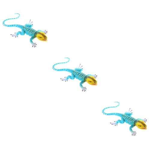 Warmhm 3st Künstliche Falsche Schlange Gecko-Miniatur Eidechsenspielzeug Tierwelt-skulptur Bartagame-Statue Eidechsenhandwerk Tierisches Spielzeug Tierspielzeug Miniaturen PVC von Warmhm