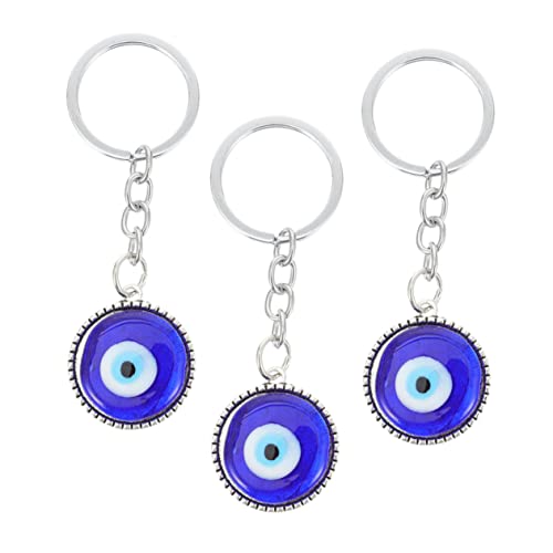 Warmhm 3st Schlüsselanhänger Perlen Des Bösen Blicks Augen Trimmen Aufkleber Böser Blick-charm Blaue Anhänger Des Bösen Blicks Zubehör Auge Armband Tür Des Bösen Blicks Hängen Legierung von Warmhm