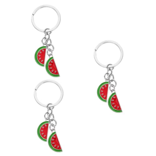 Warmhm 3st Schlüsselanhänger Taschenanhänger Obst Hängende Verzierung Anhänger Mit Wassermelonenscheiben Hawaiianische Partybevorzugung Wassermelonen-partygeschenk Schmuck Ferrolegierung von Warmhm