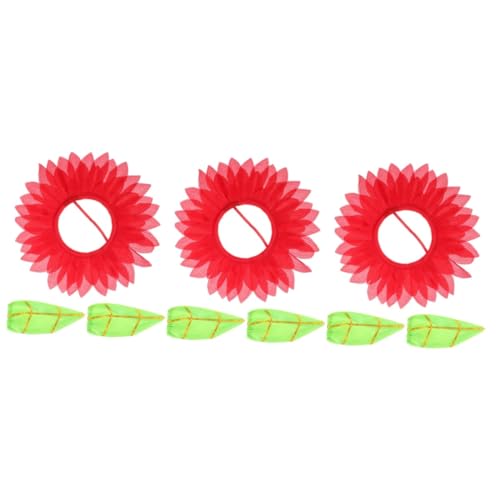 Warmhm 3st Sonnenblumenkopfbedeckung Kleidung Dekor Blumenkopfschmuck Tanzkostüm Lustiger Sonnenblumen-Kopfschmuck Sonnenblumen-Stirnband Seidentuch Kindergarten Halloween Partybedarf von Warmhm