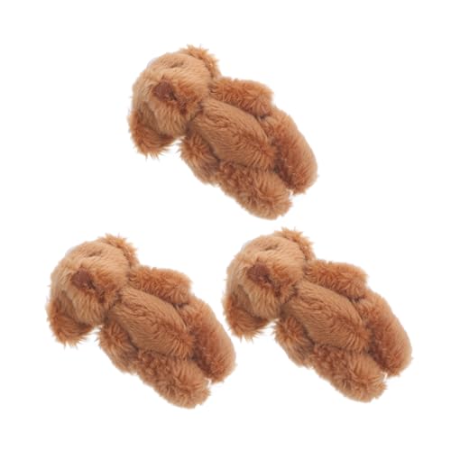 Warmhm 3st Teddybär Stofftier Bär Schlüsselanhänger Mini-kuschelbär Kleine Bären Bärentaschenanhänger Kuchendekorationen Bär Figur Taschenbär-anhänger Kuscheltier Coffee Plüsch von Warmhm