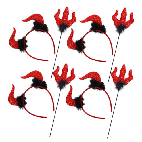 Warmhm 4 Sätze Teiliges Halloween Teufelshorn Set mit Kleinem Teufelshaarreif und Leichtes Cosplay Zubehör für Damen und Herren Robustes Karnevalskostüm Accessoire für Party und Fasching Warmhm 4 Sätze Teiliges Halloween Teufelshorn Set mit Kleinem Teufelshaarreif und Leichtes Cosplay Zubehör für Damen und Herren Robustes Karnevalskostüm Accessoire für Party und Fasching von Warmhm