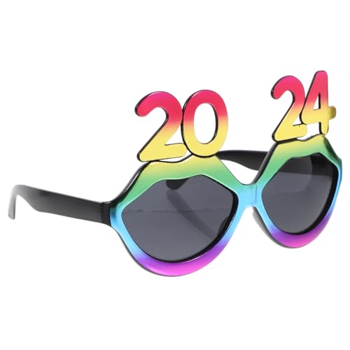 Warmhm 4 Stück 2024 Brille kinderferngläser kindergläser Abschlussbrillen Requisiten frohes neues jahr brille Kostümzubehör für das neue Jahr Partyzubehör für das neue Jahr Stk Colorful von Warmhm