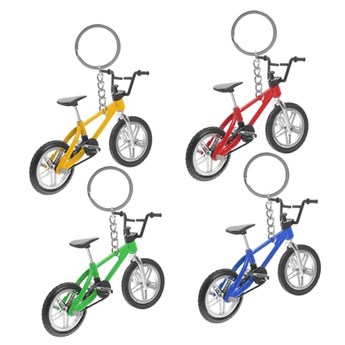 Warmhm 4 Stück Schlüsselanhänger Mini-Fahrrad Anhänger für Fahrradmodelle Mini-Bike-Modell aus Miniatur-Fahrradmodelle Finger-Mountainbikes Mountainbike-Modellspielzeug von Warmhm