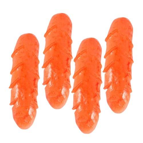 Warmhm 4 Stück künstlicher Hotdog fogelschreker mockin fensterdeko Künstliches Fleisch für Ausstellungszwecke Wurst Künstliche Hotdog-Requisite Layout-Essen-Requisite PVC Orange von Warmhm