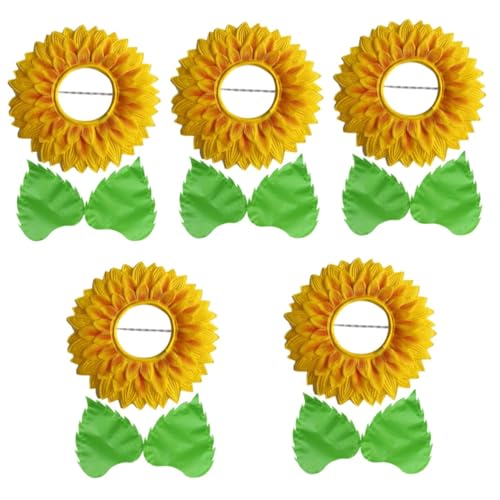 Warmhm 5 Sätze Sonne Kopfschmuck Kopfbedeckung Bekleidung Tiara Das Outfit Kleidung Sonnenblume Kostüm Kopfbedeckung Hut Halloween Hut Party Requisite Lustige Hüte Für Party Seidentuch von Warmhm