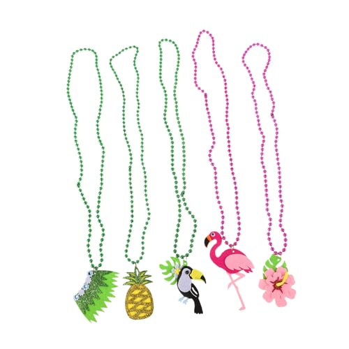 Warmhm 5 Stück Hawaiianische Party Halskette Mit Ananas Dekor Choker Halsketten Für Damen Strand Halskette Kettenhalsketten Für Hawaiianische Perlenketten Für Hawaiianische Party von Warmhm