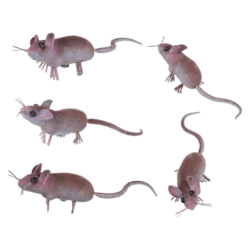 Warmhm 5 Stück Insektenmaus Modell Requisite Rattenmaus Für Katzen Tierfiguren Streichmaus Mäuse Streichmaus Figuren Winzige Mausfiguren Simulierte Kleine Mausmodelle von Warmhm