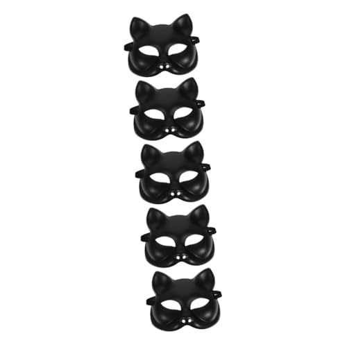 Warmhm 5St katze gesichtsmaske Maske Katze Maskerade Masken DIY Fuchsmaske Halbmaske Wolfsmaske Partydekoration masken für kinder leere Masken für Frauen Halloween-Cosplay-Maske Plastik von Warmhm