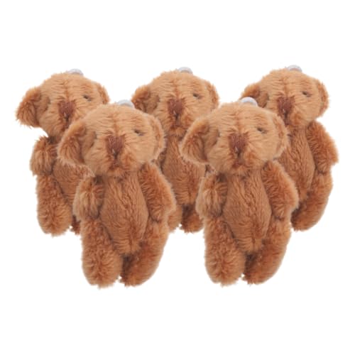 Warmhm 5st Teddybär Stofftier Kleine Bären Schlüsselanhänger Tasche Dekor Kuscheltiere Taschenanhänger Schlüsselanhänger-zubehör Weiche Bärenpuppe Schlüsselanhänger Bär Coffee Plüsch von Warmhm