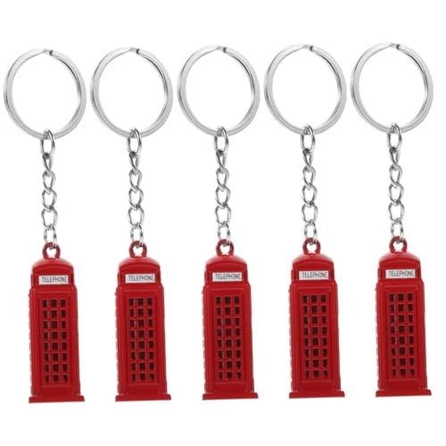 Warmhm 5st Telefonzellen-schlüsselanhänger Charms Dekoration Schlüsselkette Taschenanhänger Auto Schlüsselanhänger Gastgeschenke Schlüsselanhänger-ornamente Zinklegierung von Warmhm
