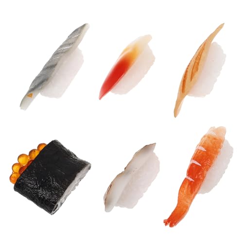 Warmhm 6 Stück Sushi-Simulation Kindergarten Sushi-Modell Sushi Modell für Fotografie Sushi Modell für Restaurants realistisches Sushi-Food-Modell Mini-Food- Plastik von Warmhm